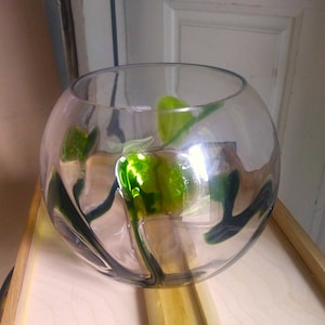 VINTAGE Hand Blown Bowl  Decorative Glass Sculpture Vase, Home Decor