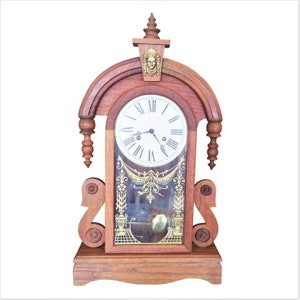 Antique Pendulum Clock Waterbury Hand crafted Clock, Desk Mantel Clock, Home Decor image 1