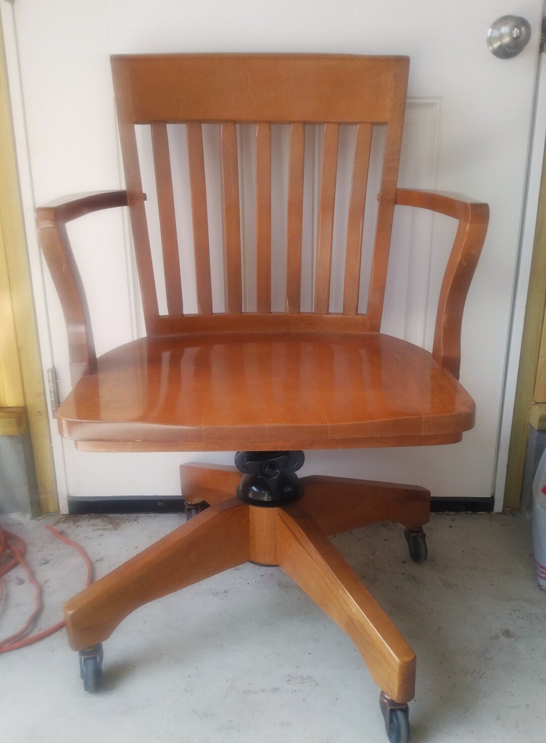 VINTAGE Oak Swivel Chair Solid Oak Lawyers Chair, Home Decor Etsy