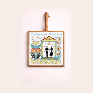 VINTAGE inspired Berggren wall hanging wedding trivet Authentic Berggren wedding trivet collectible Scandinavian Berggren wall hanging