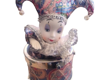 VINTAGE Music box  Jester/Clown Music Box, Plays Music Box Number 4, Home Decor