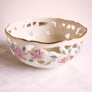 Vintage Lenox Pierced Edge Collectible Bowl Handcrafted Lenox Pierced Edge Pottery Bowl Artisan Lenox Pierced Edge Servingware Bowl