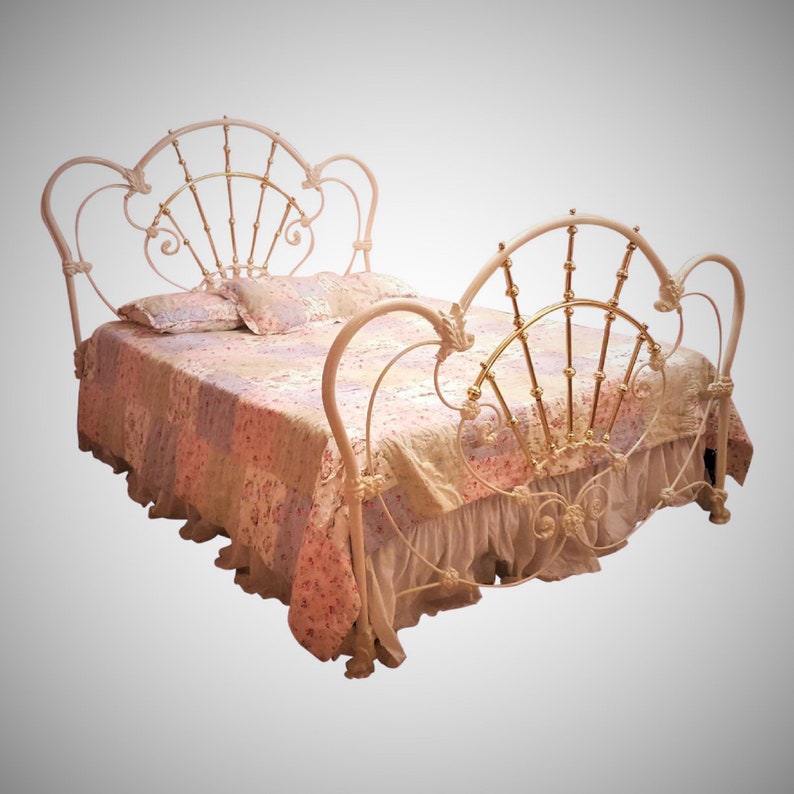 Vintage MIRROR ONLY Bed is sold Wrought Iron Bed and Matching Mirror Cast Iron Bed, Victorian Bedroom Furniture, Shabby Chic image 9