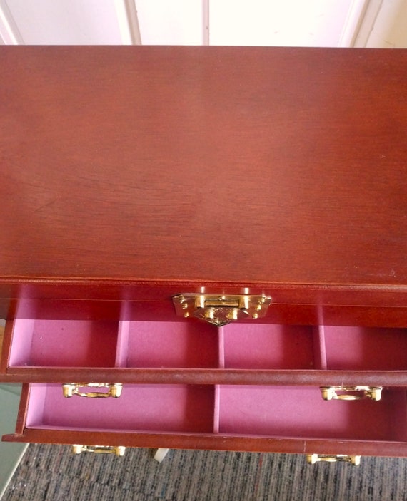 VINTAGE Oriental Jewelry Box// Rosewood Jewelry B… - image 2