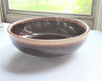 VINTAGE Brown Drip Bowl// Kathy Kale Stoneware Brown Farmhouse Decor Large Bowl
