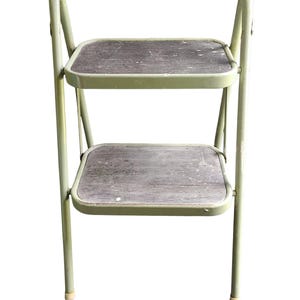 VINTAGE Cosco MCM Folding Step Stool Retro Metal Kitchen Ladder Seat, Plant Stand or Photo Prop, Mid Century Modern Kitchen Stool