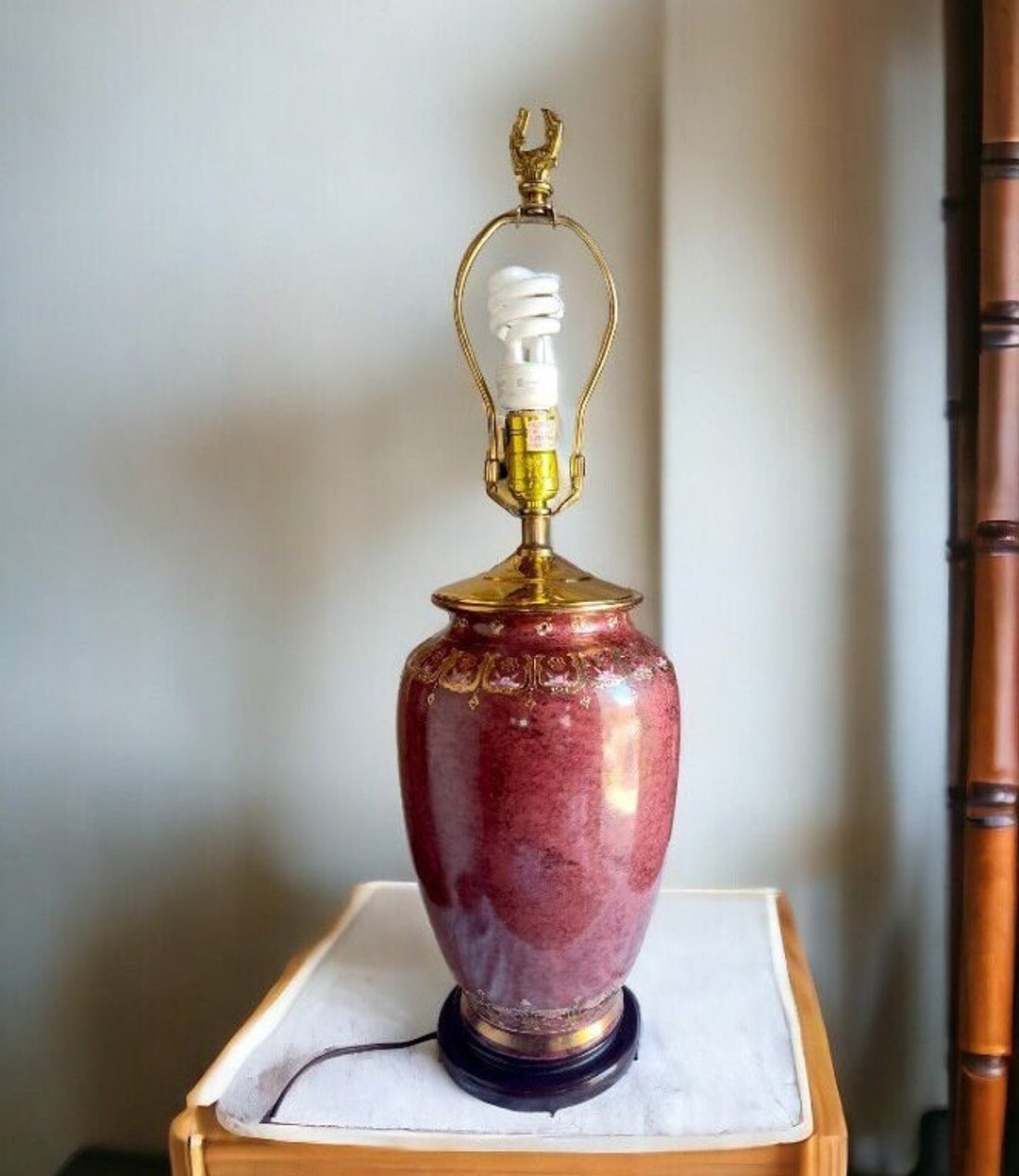 Vintage Chinoiserie Floral Hand Painted Table Lamp Chinoiserie Style ...