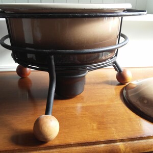 VINTAGE Mid Century Modern Warming Dish// Retro Atomic Style Warming Dish// MCM Warming Pot/Server// Chafing Dish// Retro Cool image 3