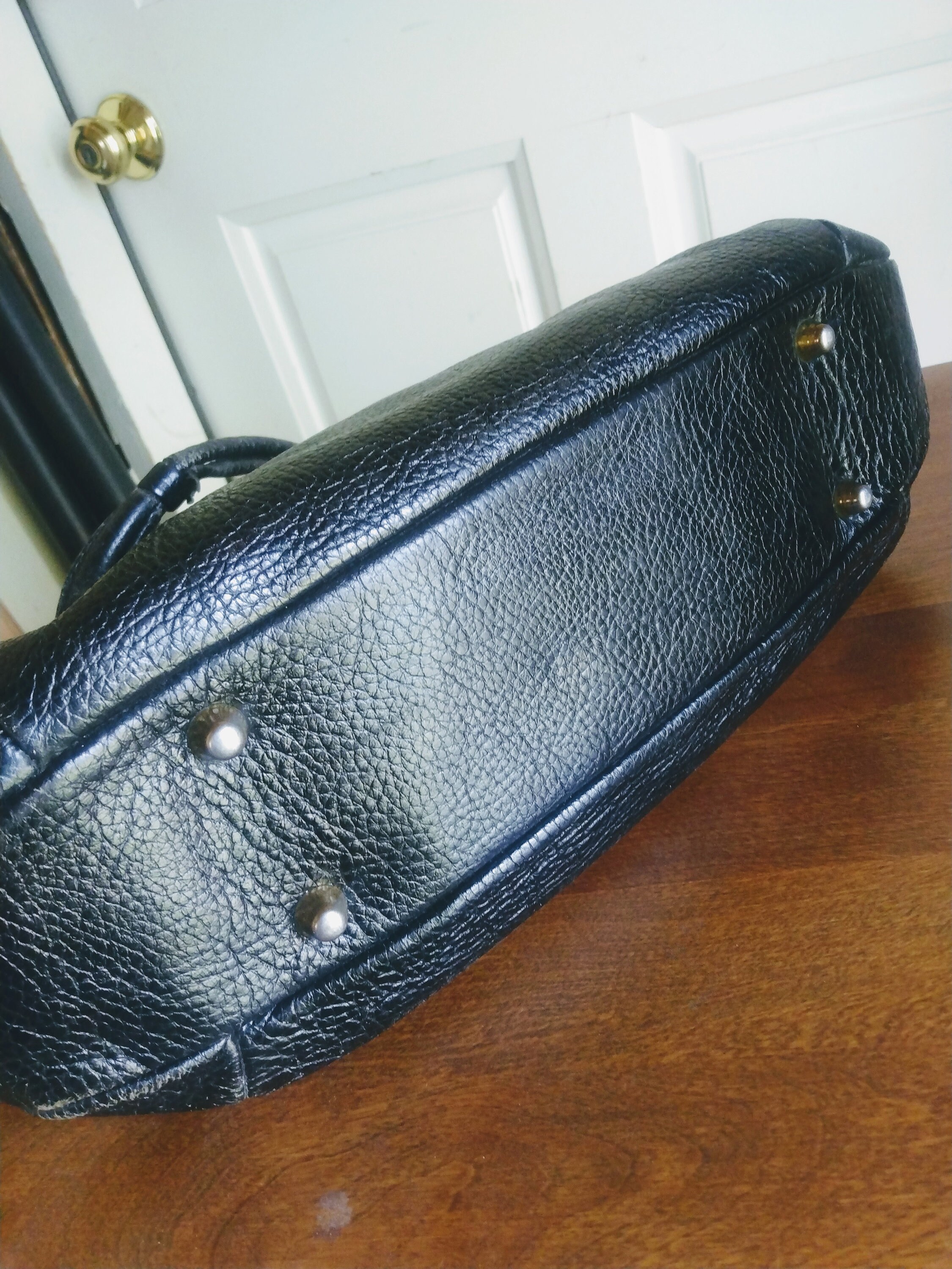 VINTAGE Black Pebble Leather SABER Handbag - Etsy