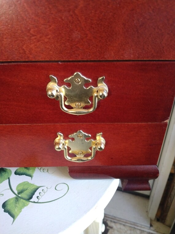 VINTAGE Oriental Jewelry Box// Rosewood Jewelry B… - image 6