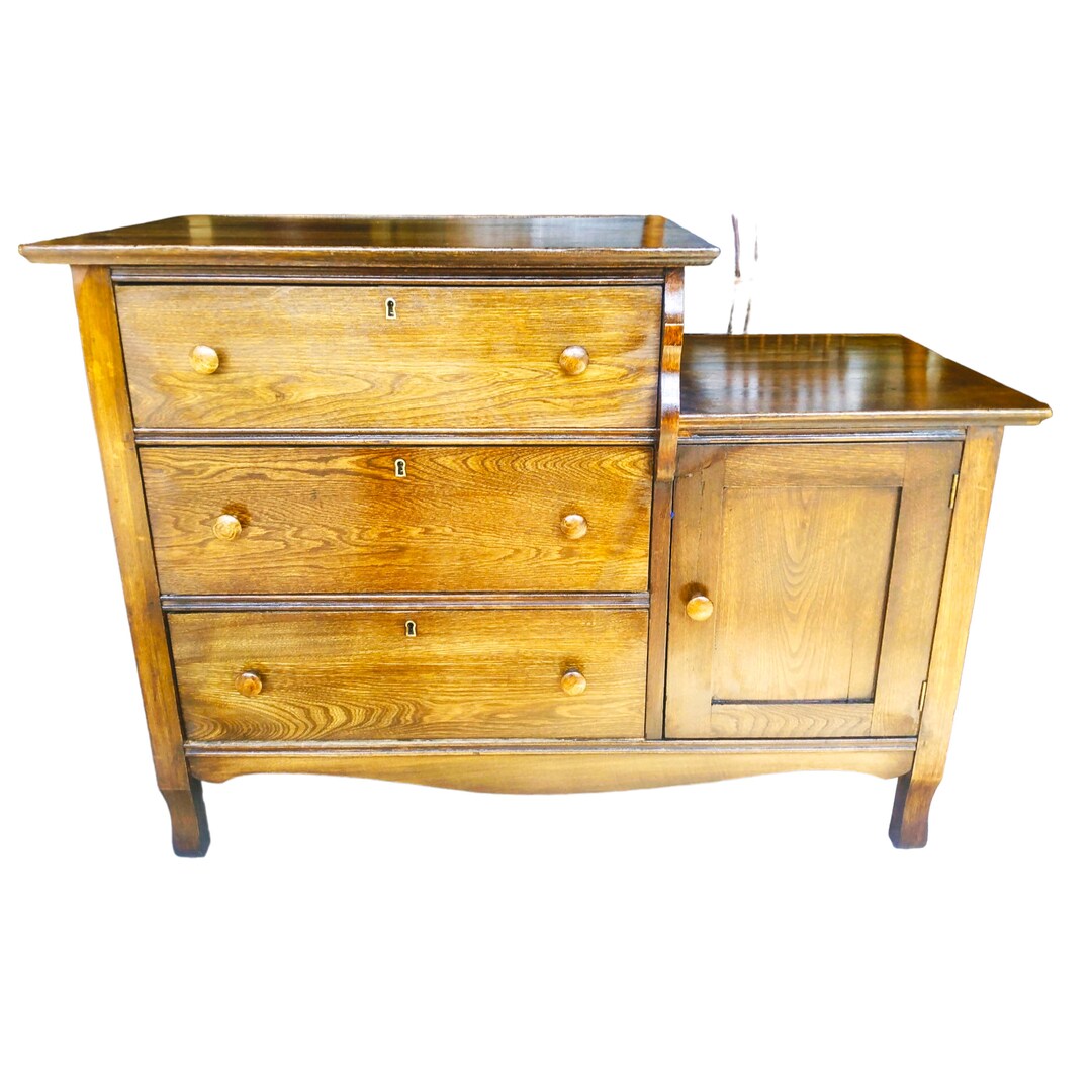 VINTAGE Solid Wood Dresser Nursery Dresser Bedroom Decor Etsy