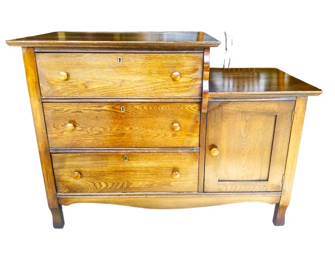 VINTAGE Solid Wood Dresser Nursery Dresser Bedroom Decor Etsy