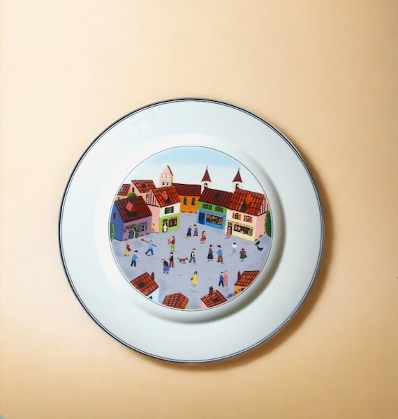 Vajilla Villeroy Boch de inspiracion VINTAGE Placa de porcelana de diseno Old Village Square Patron de vajilla rustica Villeroy Boch Etsy Espana