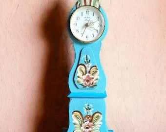 Authentic Swedish Nils Olsson Desktop Grandfather Clock Swedish