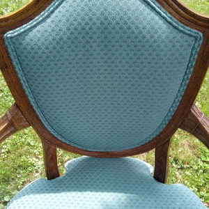 Pair of French Louis XVI Style Antique Fauteuil Arm Chairs Vintage, French Country, Home Decor image 3