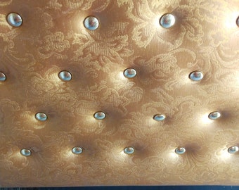 VINTAGE Hollywood Regency Twin Headboard  Retro Glam Tufted Gold Headboard, Home Decor