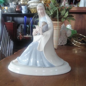 VINTAGE Madonna Fine Art Ceramic// Atlantic Mold 1983 Madonna with Baby Jesus Figurine