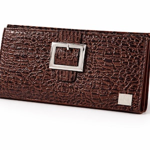 Vintage Miche Handbag Shell Brown Croc Buckle Purse Cover Interchangeable Miche Bag