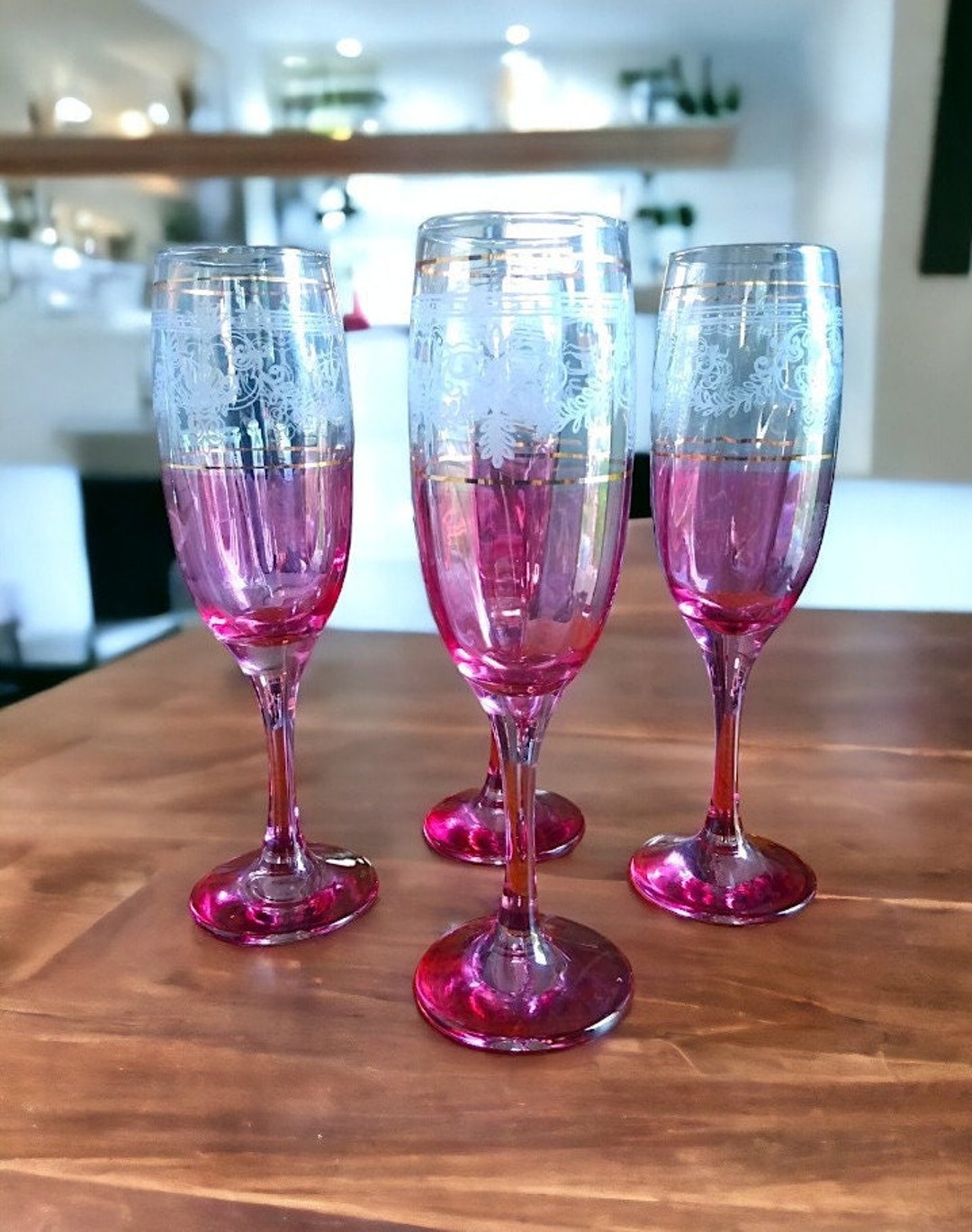 Pink Wine Glasses Champagne Wedding Glass Pink and White Celebration ...