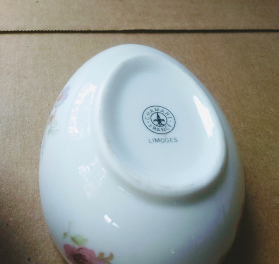 Vintage Limoges porcelain egg box Hand-painted Limoges egg-shaped collectible container Collectible French Limoges egg porcelain box View 6