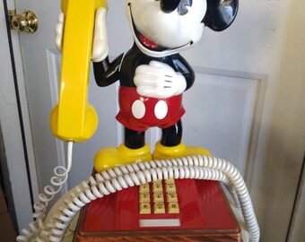 VINTAGE 1976 Mickey Mouse Talking Desk Phone// Collectible Disney Mickey Mouse Memorabilia// Disney Collectible