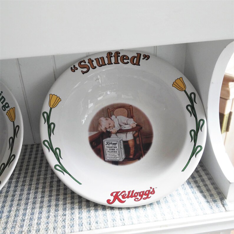 VINTAGE Kelloggs Cereal Bowls// Country Kitchen Decor// Retro Etsy