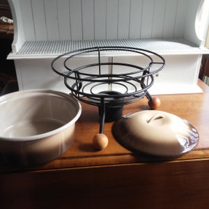 VINTAGE Mid Century Modern Warming Dish// Retro Atomic Style Warming Dish// MCM Warming Pot/Server// Chafing Dish// Retro Cool image 2