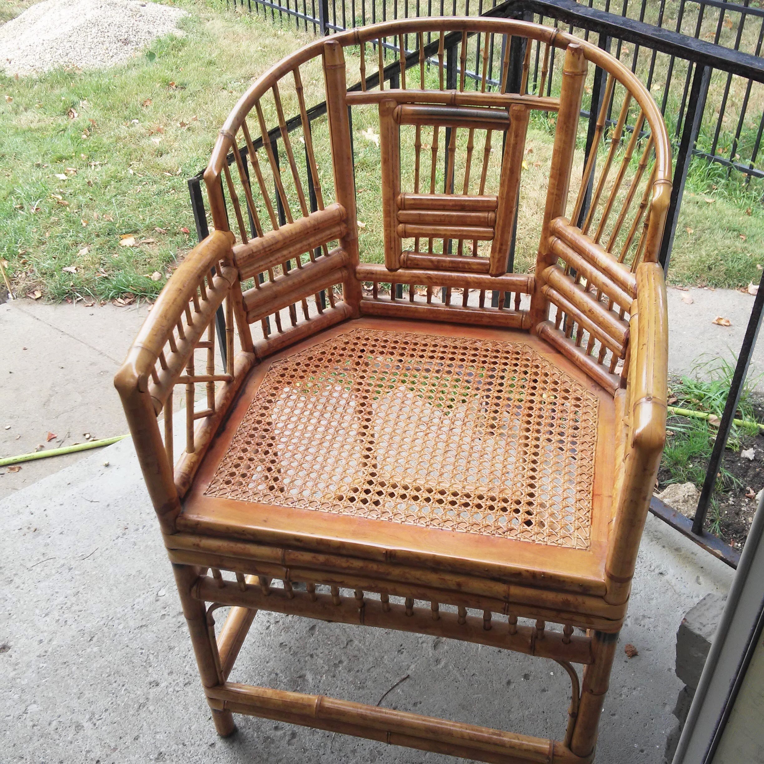 VINTAGE Brighton Pavilion Tortoise Bamboo Chair// Chinioserie Etsy