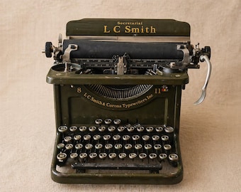 Vintage LC Smith Corona No 8 Typewriter Industrial Decor Display Piece