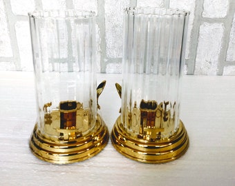 VINTAGE Pair Partylite Gold Base Candle Holders