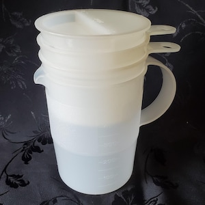 Tupperware Milliliter Metrisch Messbecher 4 Stück Stapelbar Vintage Klar