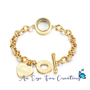 30 mm Edelstahl Locket Armband Floating Charms Locket Klarglas Medaillon