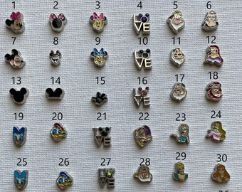 Mickey Minnie Dwarfs Floating Charms For Memory Lockets