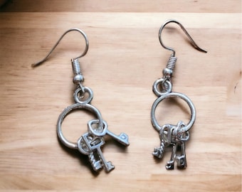1 pair Key Charms Drop Earrings