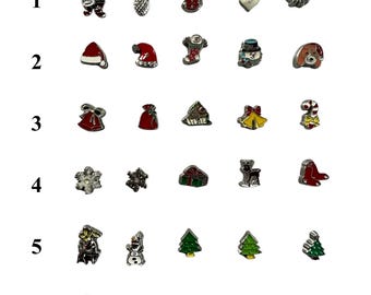 Christmas Floating Charms For Memory Glass Lockets