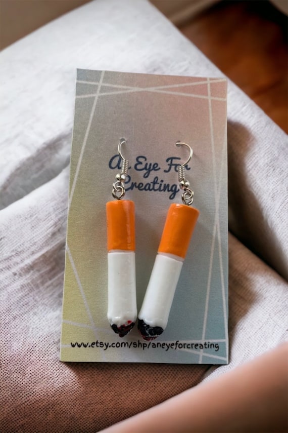 cigarette drops Simulation Resin Cigarette Drop Earrings