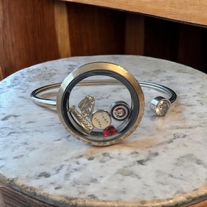 Baseball Stainless Steel 30mm Floating Charm Locket Bracelet