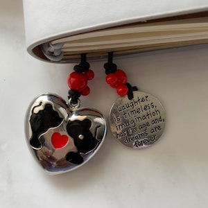 Heart Traveler&#39;s notebook Journal, Planner book thong/ bookmark charms