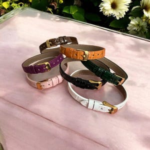 Pulsera de cuero genuino con dije deslizante dorado de 10 mm