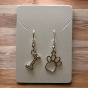 Dog Puppy Bone Paw Earrings