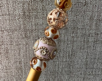 MetallPerlen Stift Lampwork Blumenperlen Stift Unikat Perlen Stift