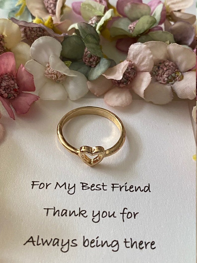 Beste Freundin Liebe Herz Ring mit inspirierenden Gedicht ...
