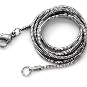 Edelstahl Silber 50 cm Schlangenkette Halskette für Medaillons