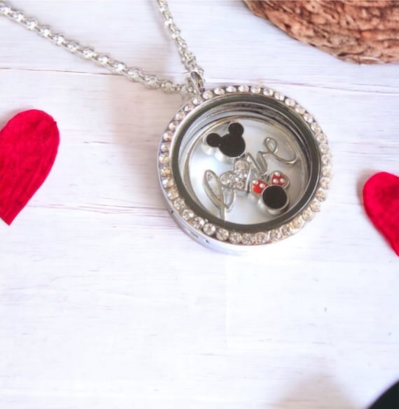 30mm 316 Silver Stainless Steel Living Memory Floating Charm Crystal Glass  Locket Pendant