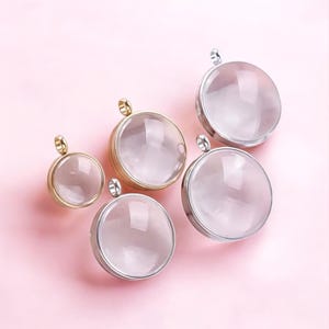 Memory Living Curved Round Glass Stainless Steel Gold and Silver Locket Pendant Floating Charms and Photo Locket