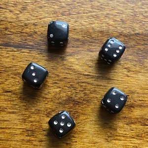 5 Black Acrylic Cube Dice Spacer Beads For Jewelry Making Diy Findings Charms 8mm