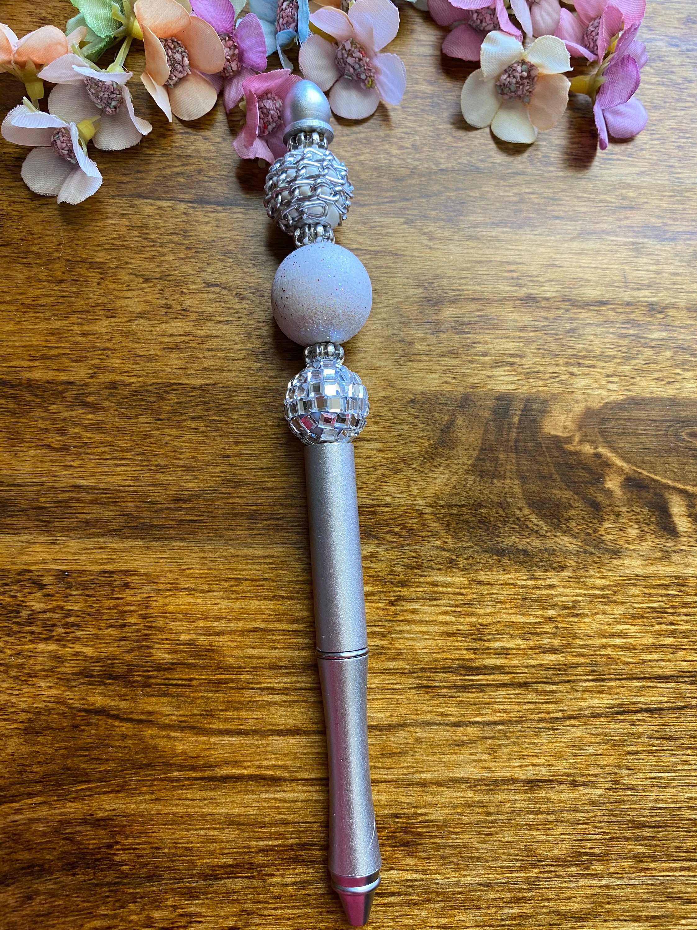 Unique Metal Beaded Pen Lampwork Glass Beads Beadable Pens