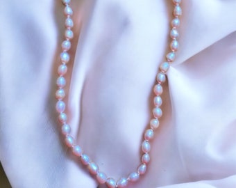 Sehr feine Echte Perlenkette - Süßwasser - 6mm Perlen