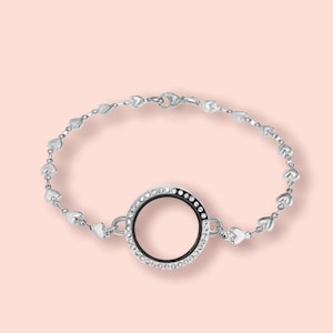 30 mm Edelstahl Wohn Memory Floating Charm Herz Strass Medaillon Armband