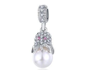 Crystal Pearl Bead Charm Pendants DIY Jewelry Accessories For Bracelet Crafts Pendant